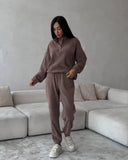 New Casual Jacket Suit Women's Solid-Colored Velvet Trousers