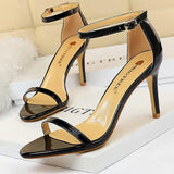 Shoes Pu Leather High Heels 2022 New Women Heels Sexy Stiletto Heels 11 Cm Party Shoes Color Matching Women