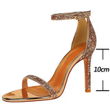 Shoes Sexy High Heels Women Pumps Sparkle Sequins Stiletto Heels 10 Cm Party Shoes Women Heels Summer Women Sandals