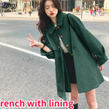 Women Basic Classic Daily All-match Temperament Popular Causal Korean Style Autumn Ladies Loose Retro Minimalist Pure