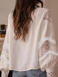 Hot Sale Of New Hook And Flower Hoodie Women's Sexy Hollow Horn Sleeve Lace Shirt