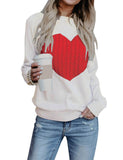 And Winter With The New Women's Knitted Shirt Round-Neck Fashion Jacket Love Sweater Women's