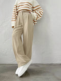 Pants 2025 Spring And Summer New Women's Leisure Temperament Commute Loose Straight Trousers Suit