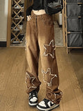 Vintage Wash Distressed Star Patch Boyfriend Jeans- Outfit