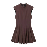 Women's Clothing 2025 Autumn And Winter New Waist Wave Wide Swing Mini