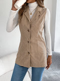 Autumn And Winter Leisure Single Buckle Suit Neck Lint Vest Coat Women's