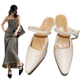 Women's New French Bag Head In The Summer Of 2025 With Cool Drag Pointed Shoes Wearing