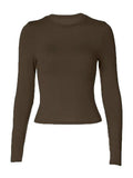 Solid Color Long Sleeve Top- Outfit