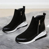Large-Size Boots Children 2025 Autumn And Winter New Sports Wind Round Head Side Zippered Women's Snow