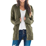 2025 New Women's Casual Cardigan Jacket Solid Color Mah-Button Cardigan Sweater