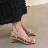 Head Cool Slippers Women's Shoes 2025 New External Wearing Toe Sandals Fine Heel