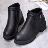 Martin Boots Women's Shorts Boots Vintage Belt Buckle Low Heel Boots