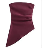 Women's Clothing INS Net Red Pop Fashion Party Folds Asymmetric Sexy Hot Girl