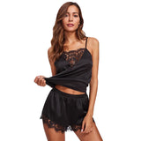 Women's Home Pajamas Two-Piece Slip Face Lace Nightgown