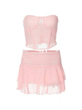 Lace Paneled Two Piece Set- Outfit
