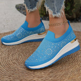 Women's Shoes 2025 New Round Head Slope And Fashion Hot Diamond Sports Leisure Pedal Women's