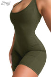 Sexy Women Sleeveless Romper Jumpsuits Slim Bodysuit Sports Short Pants Clubwear Backless Biker Shorts Playsuits