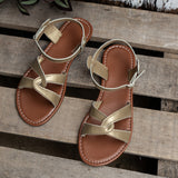 Zingj Sandals Women 2023 Summer Round Head Solid Color One-Line Soft Bottom Comfortable Large Size