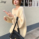 Pullovers Women Popular New Arrival Letter All-match Winter Warm Clothing College Young Ladies Korean Style Loose