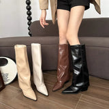 2025 New Sharp Head Thick And Long Trouser Boots Children Net Red Fashion High Boots High Boots High Fashion