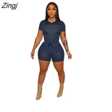 Women Tracksuit Biker Two Piece Set Shirt + Pants Slim Bodysuit Matching Set Streetwear Clothes For Women