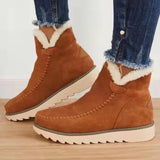 Women's Boots 2025 Winter New Women's Thick-Bottomed Cotton Boots Solid-Colored Feet To Keep Warm Short