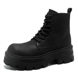 Zingj / Winter 2023 Thick Bottom Martin Boots Male Carbon Black Trend Plus Velvet Derby Shoes British Locomotive Short Boots