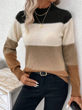 And Winter Hit Sweater Women's Suit Round Collar Long-Sleeved Knitted Shirt Casual