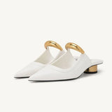 Women's Summer New Pointed Head Pure Color Korean Version Of Fashion Casual Wear Lady Brown Cool