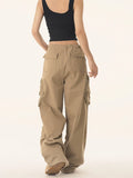Zingj Small Loose Wide Leg Pants Female Spring And Autumn New Logo Paratrooper Pants Casual Cargo