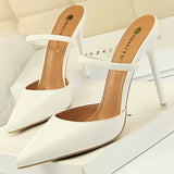 Shoes Sandals Women 2022 Summer High Heels Slippers Pu Heeled Sandals Stiletto Ladies Shoes Fashion Female Shoes