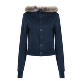 Hair Splicing Hooded Jacket 2025 Autumn Fashion Sweat Jacket New
