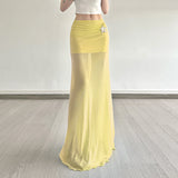 Cloth Forget Pure Sexy Sister Wind Net Splicing Folding Skirt Tidling Skirt Hottie Slimming Bag Hip