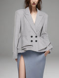 Style Temperament Elegant Small Suit 2025 Autumn New Fashion V Collar Splicing Lotus Leaf Design Coat
