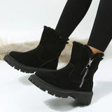 Cylinder Plus Code Snow Boots Women Winter New Cylinder Plus Velvet Thick Side Zip Cotton Boots