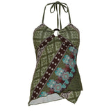 Made Old Plant Floral Print Slings Small Vest 2025 Summer Sub-Cultural Fashion New