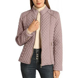 And Winter Women's Standing Collar Lightweight Quilt Cotton Suit Plus Cushion Zipper Coat