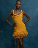 Autumn And Winter Hand-Woven Jasmine Rope Shoulder Strap Tuxedo Skirt Tidly Skirt