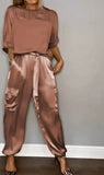 Fashion Lady Smooth Sleeve Half-Sleeveed Trompack Two-Piece
