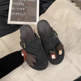 Rivet Drill Gray Thick Bottom Booster High-Boken Shoes Women 2025 Spring New Bag Head Lazy Half