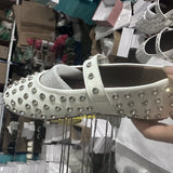 Drill 43 Large Size Water Drill Rivet Single Shoe Belt Buckle Round Head Flat-Bottom Fashion Casual Mary Precious Shoes Women