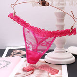 Trousers Female Lace Sexy Transparent Scarless Temptation Solid Color Trousers Hot Mesh Low-Waisted