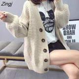 Women Knitted Kawaii Mujer Ins 2XL Solid All-match Casual Ulzzang Female Elegant Fashion Soft Korean Chic Outwear