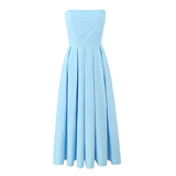 Sexy Women's Summer Wearing A Fish Bone Thoracic Dress Pure Style Hot Girl Repair In The Back Of The Long