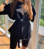 Spring And Summer New Hot Women's Clothing Two Sets With Belts Solid Color Home Loose Sports Fashion Leisure