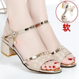 Women's Sandals 2025 New Wear Heel Mid-Year Fashion Mid-Year Women's Shoes Summer Coarse Heel High Fashion