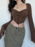 Grunge Flared Sleeve Crop