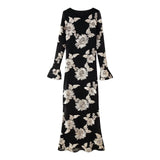 New Three-Dimensional Platt Flower Horn Sleeves Solid Long-Sleeved