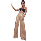 Women's High-Waist Fashion Sleeves Sleeves Loose-Ragging Wide Leg Pants Summer