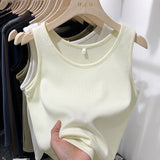 Spring And Summer New Simple Waffle Halter Vest Women's Underwear Loose And Thin Solid Color